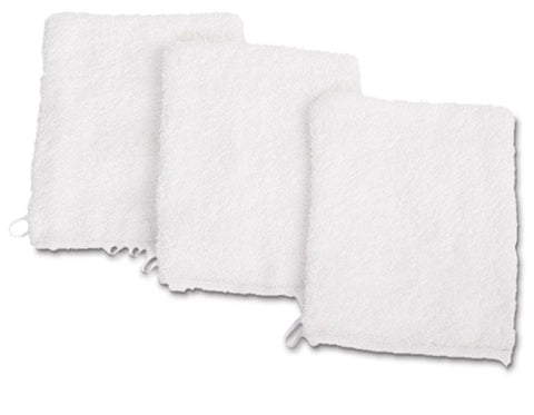 Facial Towelling Mitt - White - Workshop Pack (10)
